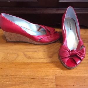 Steve Madden red cork wedges